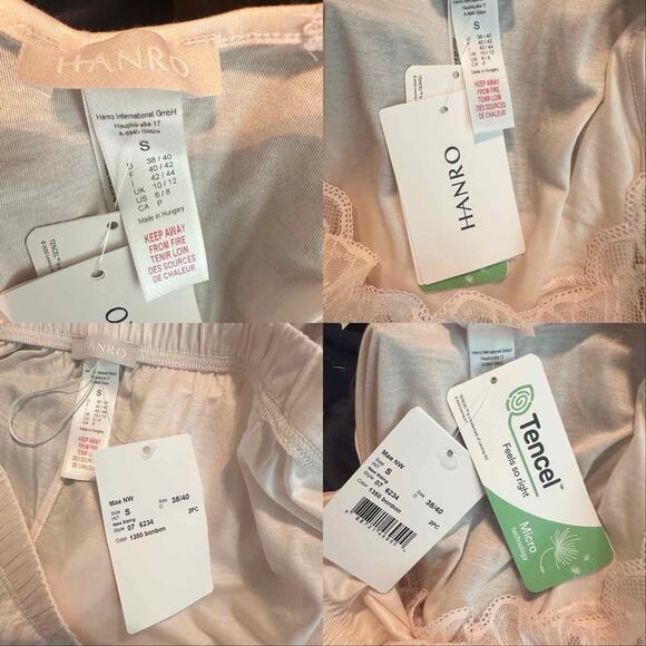 Hanro Mae Pajama Set Cami Short Size Small Bonbon - Picture 6 of 12